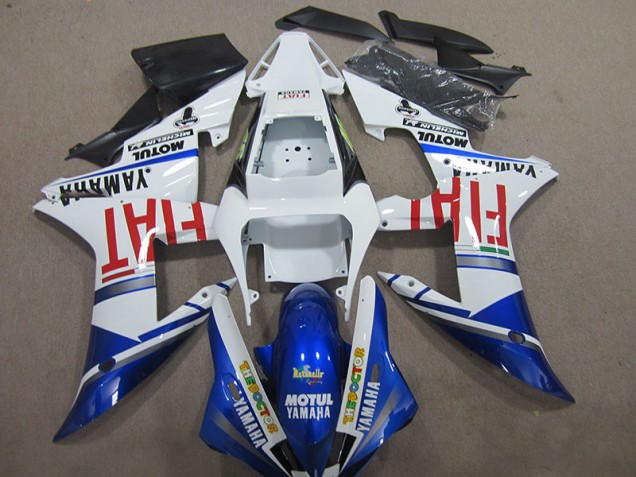 2004-2006 Blue White Motul Fiat Yamaha YZF R1 Bike Fairing UK Factory 2004-2006 Blue White Motul Fiat Yamaha YZF R1 Bike Fairing UK Factory