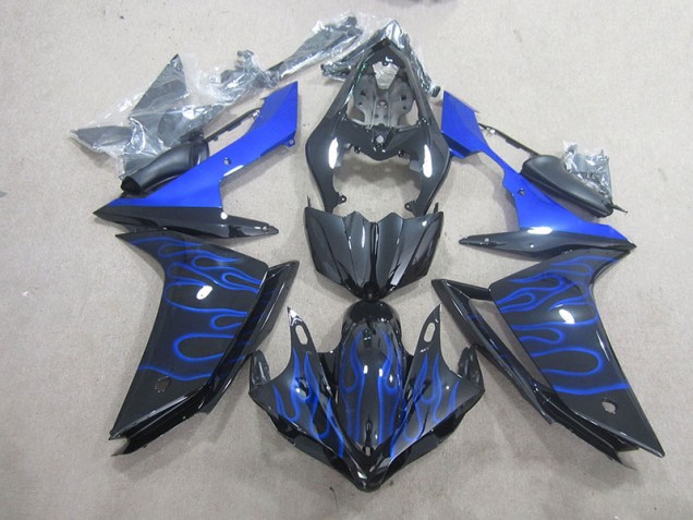2007-2008 Black Blue Flame Yamaha YZF R1 Motorcycle Fairing UK Factory