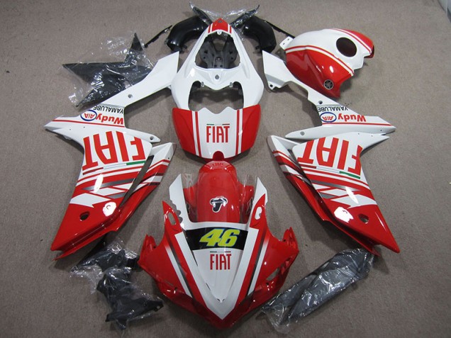 2007-2008 Red White Fiat 46 Yamaha YZF R1 Motor Bike Fairings UK Factory 2007-2008 Red White Fiat 46 Yamaha YZF R1 Motor Bike Fairings UK Factory