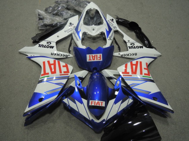 2007-2008 Blue White Red Fiat Yamaha YZF R1 Motorcycle Replacement Fairings UK Factory