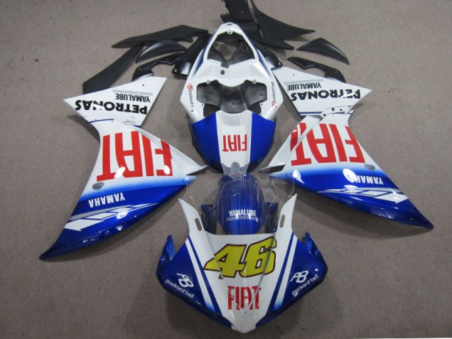 2009-2011 Blue White Fiat 46 Yamaha YZF R1 Motorcyle Fairings UK Factory 2009-2011 Blue White Fiat 46 Yamaha YZF R1 Motorcyle Fairings UK Factory