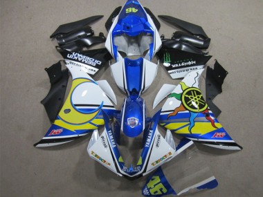 2012-2014 Blue White Yellow 46 Yamaha YZF R1 Motorcycle Replacement Fairings UK Factory
