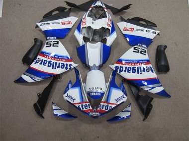2012-2014 White Blue Volvo Sterilgarda 25 Yamaha YZF R1 Motorcycle Fairings Kit UK Factory