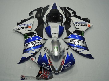2012-2014 Blue White IVECO Yamaha YZF R1 Motorcylce Fairings UK Factory