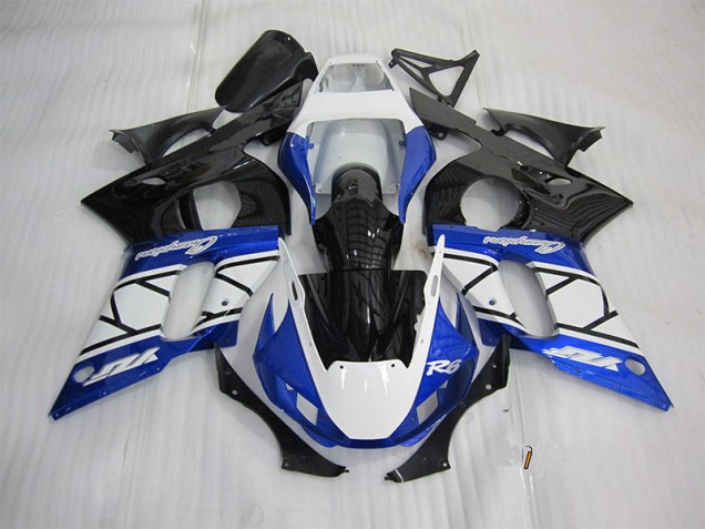 1998-2002 Blue White Black Yamaha YZF R6 Motorbike Fairings UK Factory 1998-2002 Blue White Black Yamaha YZF R6 Motorbike Fairings UK Factory