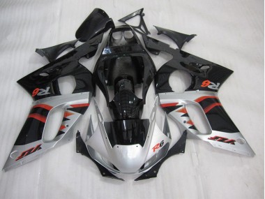 1998-2002 Black Silver Yamaha YZF R6 Motorcycle Fairing Kit UK Factory