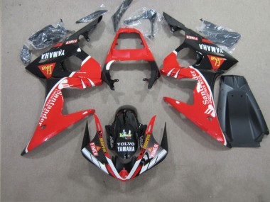 2003-2005 Red Black Santander Yamaha YZF R6 Motorcycle Replacement Fairings UK Factory