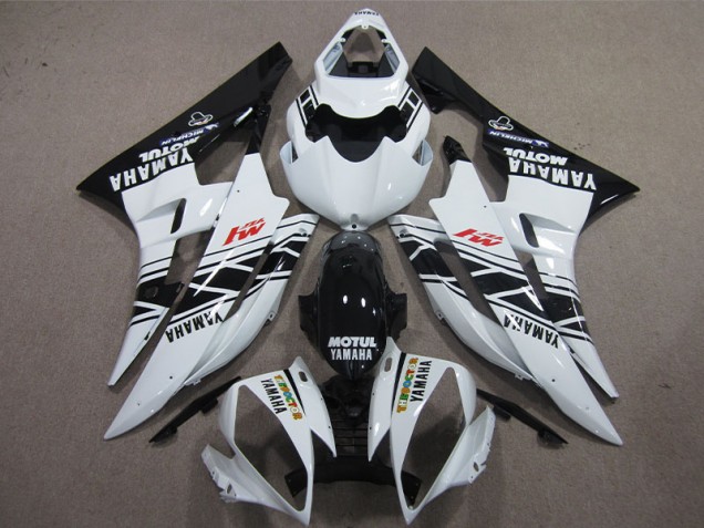 2006-2007 Black White Motul Yamaha YZF R6 Bike Fairings UK Factory