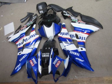 2006-2007 White Blue Sterilgarda Volvo Yamaha YZF R6 Motorcylce Fairings UK Factory