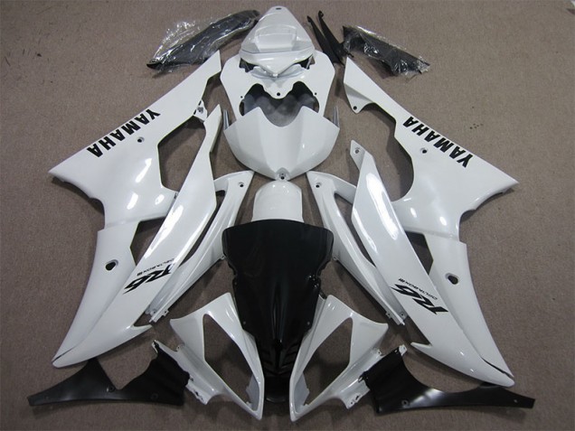 2008-2016 White Black Decal Yamaha YZF R6 Motorcycle Fairing Kits UK Factory