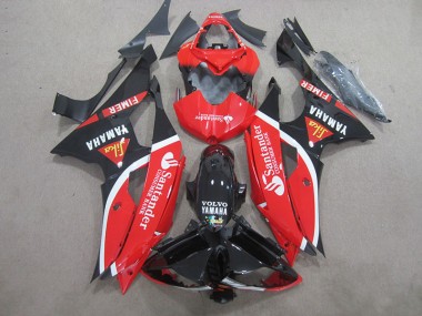 2008-2016 Black Red White Santander Yamaha YZF R6 Bike Fairings UK Factory