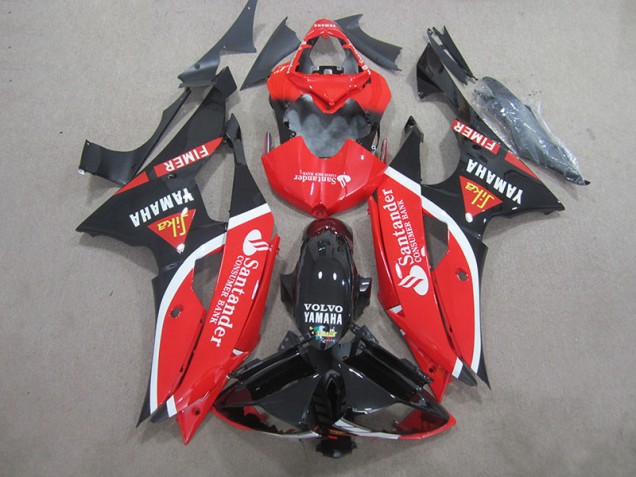 2008-2016 Black Red White Santander Yamaha YZF R6 Bike Fairings UK Factory 2008-2016 Black Red White Santander Yamaha YZF R6 Bike Fairings UK Factory