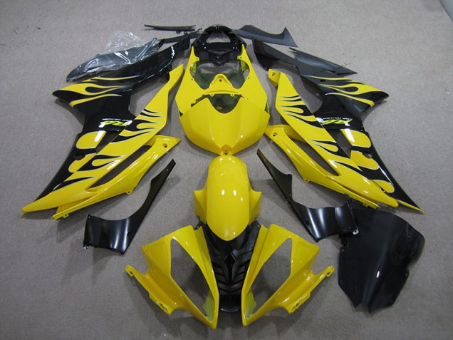 2008-2016 Yellow Black Flame Yamaha YZF R6 Motor Bike Fairings UK Factory 2008-2016 Yellow Black Flame Yamaha YZF R6 Motor Bike Fairings UK Factory